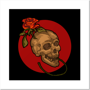 Skull and rose! Posters and Art